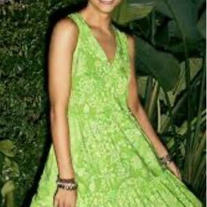 Lime Green Sleeveless Midi Dress